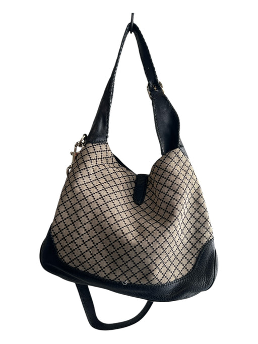 Gucci Tan & black Canvas & Leather Shoulder & Crossbody Goldtone Hardware Bag Tan & black / Medium