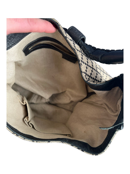 Gucci Tan & black Canvas & Leather Shoulder & Crossbody Goldtone Hardware Bag Tan & black / Medium