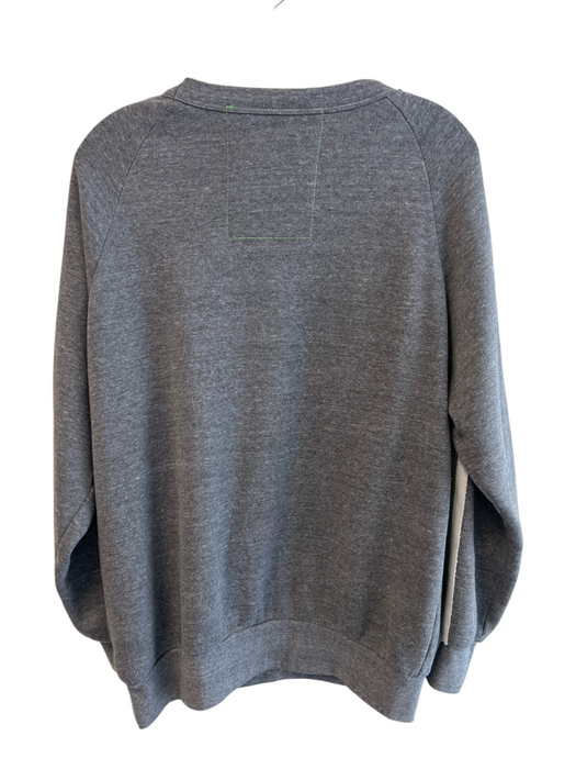 Aviator Nation Size S Gray Cotton Long Sleeve Sleeve Design Round Neck Top Gray / S