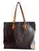 Louis Vuitton Brown & Tan Canvas & Leather Double Handle Monogram Top Zip Bag Brown & Tan / Large