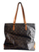Louis Vuitton Brown & Tan Canvas & Leather Double Handle Monogram Top Zip Bag Brown & Tan / Large