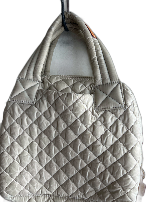 MZ Wallace Beige Nylon Blend quilt embossed 2 handles Top Zip Bag Beige / Medium