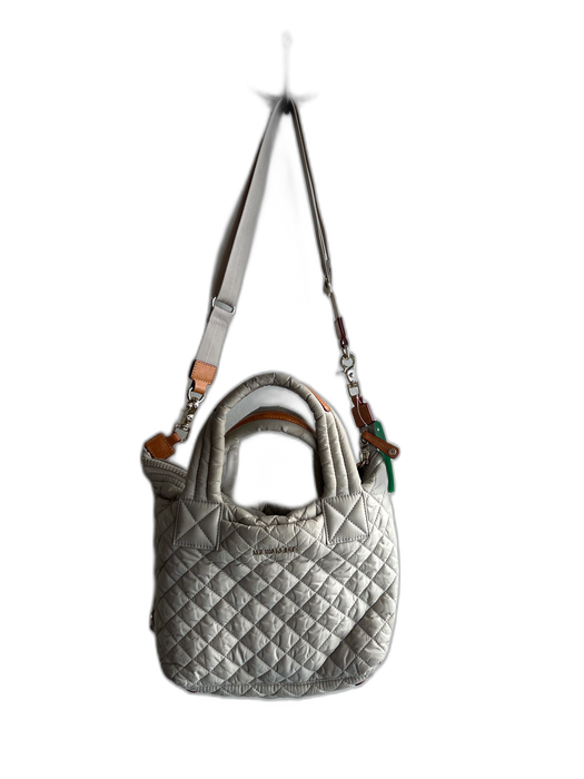 MZ Wallace Beige Nylon Blend quilt embossed 2 handles Top Zip Bag Beige / Medium