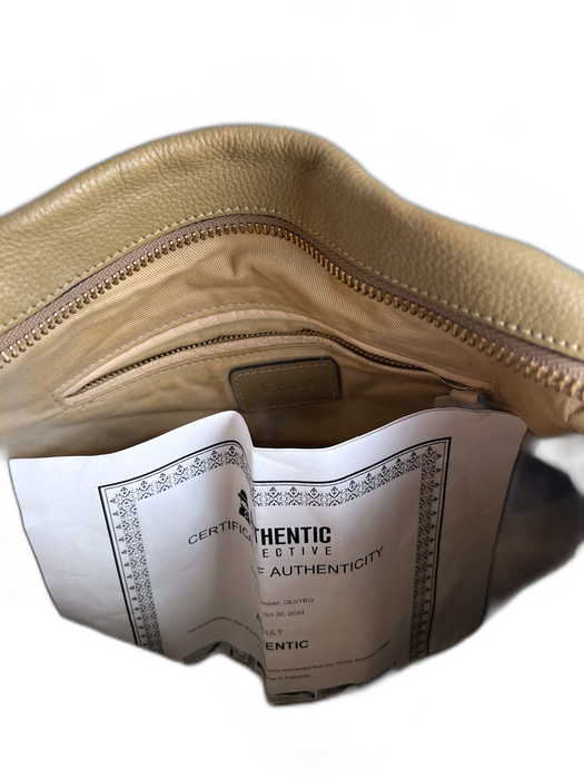 Chloe Taupe Leather Pebbled Gold Hardware Double Handle shoulder strap Bag Taupe / Medium