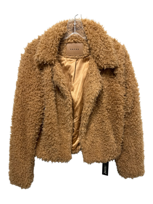 BlankNYC Size M Light Brown Polyester Faux Fur Long Sleeve Jacket Light Brown / M