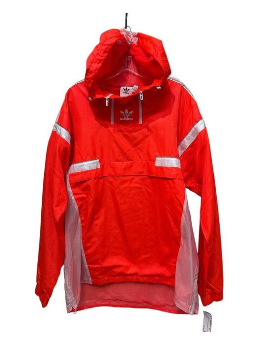 Adidas Size L Orange Polyester Hoodie Men's Jacket Orange / L