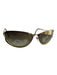 Salvatore Ferragamo Yellow & Brown Metal Frame Gold Detail Aviator Sunglasses Yellow & Brown