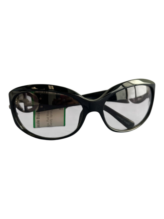 Georgio Armani Black Acetate Logo Full Rim Tinted Lens Oversized Sunglasses Black