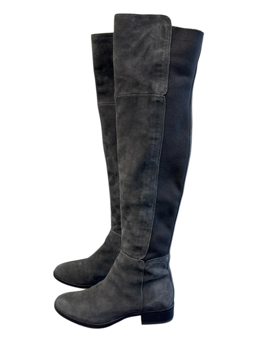 Sam Edelman Shoe Size est 6 Gray Suede Almond Toe Half Zip Pull On Stretch Boots Gray / est 6