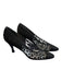 Stuart Weitzman Shoe Size est 6 Black Leather Lace Pointed Toe Kitten Heel Shoes Black / est 6