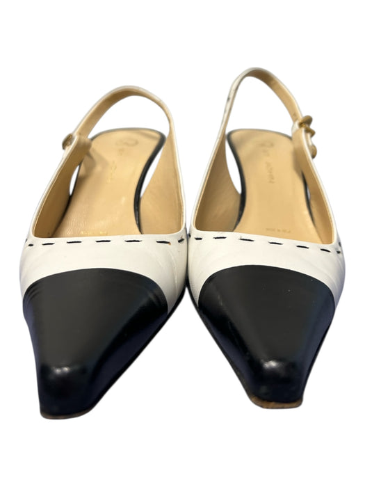 St. John Shoe Size 5 Black & White Leather Two Tone Cap Toe Kitten Heel Shoes Black & White / 5