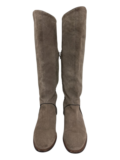 Ugg Shoe Size 7.5 Gray Suede Knee High Stacked Heel Side Zip Boots Gray / 7.5