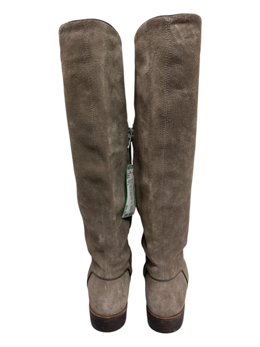 Ugg Shoe Size 7.5 Gray Suede Knee High Stacked Heel Side Zip Boots Gray / 7.5