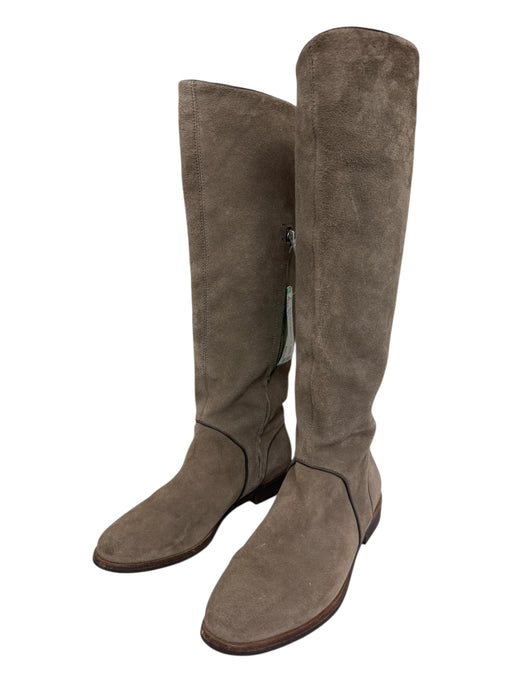 Ugg Shoe Size 7.5 Gray Suede Knee High Stacked Heel Side Zip Boots Gray / 7.5