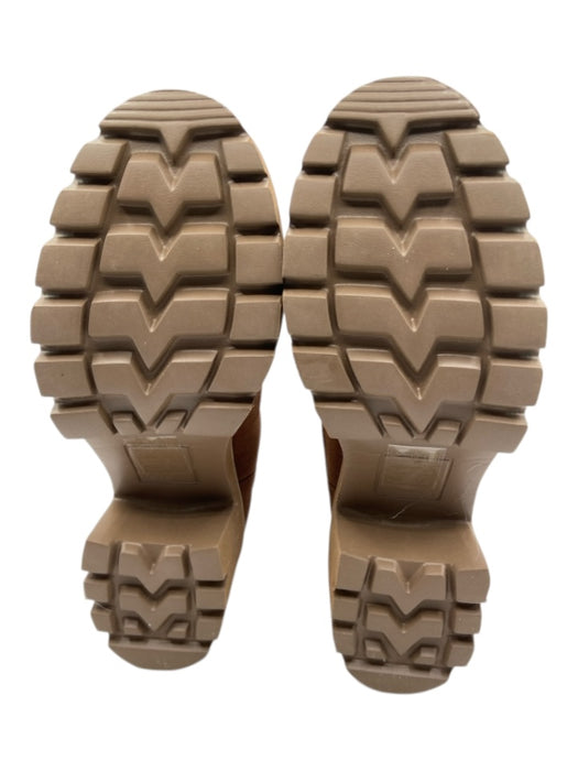 Dolce Vita Shoe Size 6 Brown Leather Upper Suede Lug sole Block Heel Boots Brown / 6