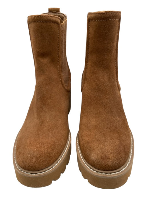 Dolce Vita Shoe Size 6 Brown Leather Upper Suede Lug sole Block Heel Boots Brown / 6