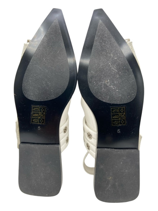 Jeffrey Campbell Shoe Size 5 White & Silver Patent Leather Pointed Toe Flats White & Silver / 5