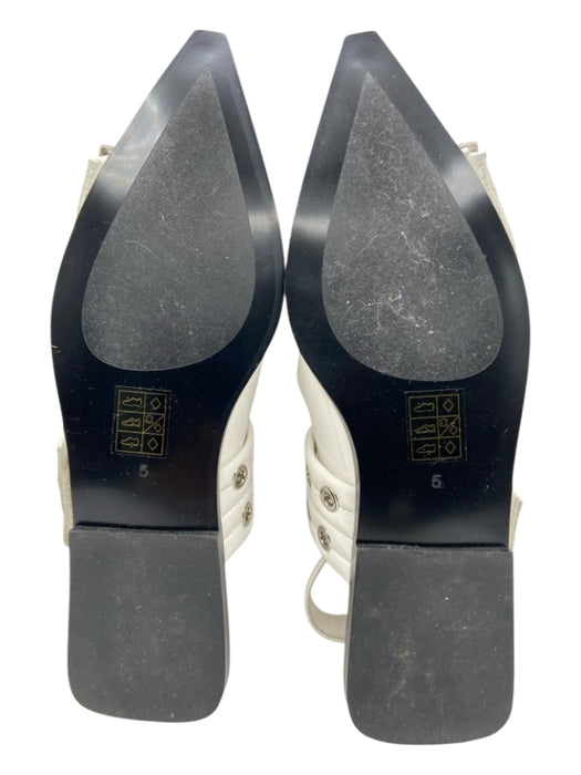 Jeffrey Campbell Shoe Size 5 White & Silver Patent Leather Pointed Toe Flats White & Silver / 5