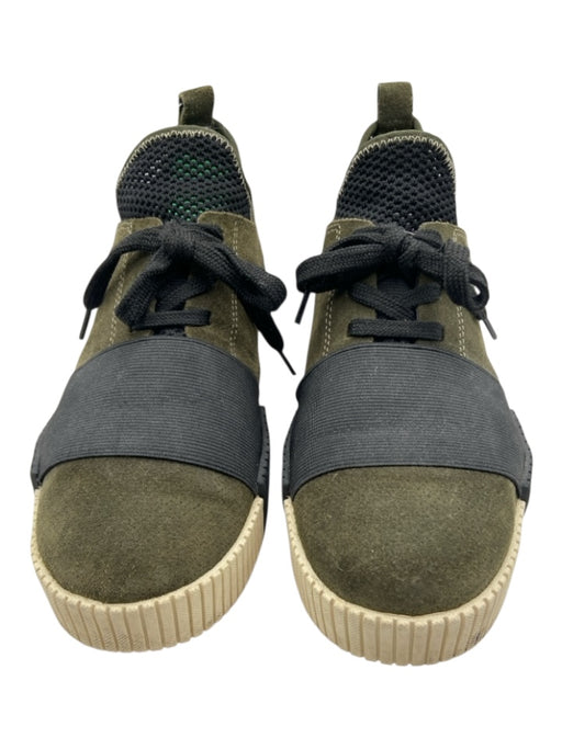 Marc Fisher Shoe Size 6 Green & Black Suede Upper Low Top lace up Sneakers Green & Black / 6