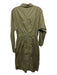 COS Size 6 Khaki Green Cotton Blend Long Sleeve Button Front Collar Midi Dress Khaki Green / 6