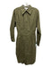COS Size 6 Khaki Green Cotton Blend Long Sleeve Button Front Collar Midi Dress Khaki Green / 6