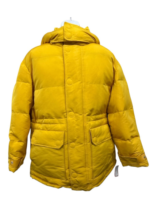 Alexander McQueen Size 50 Yellow Synthetic Solid Puffer hood Men's Jacket Yellow / 50
