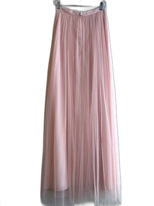 Jenny Yoo Collection Size 4 Pastel Pink Polyester Tulle Back Zip Maxi Skirt Pastel Pink / 4