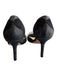 Jimmy Choo Shoe Size 37 Black Leather Suede Detail Peep Toe Glitter Shoes Black / 37