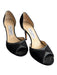 Jimmy Choo Shoe Size 37 Black Leather Suede Detail Peep Toe Glitter Shoes Black / 37