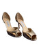 Jimmy Choo Shoe Size 37 Gold Leather Suede Detail Peep Toe Glitter Shoes Gold / 37