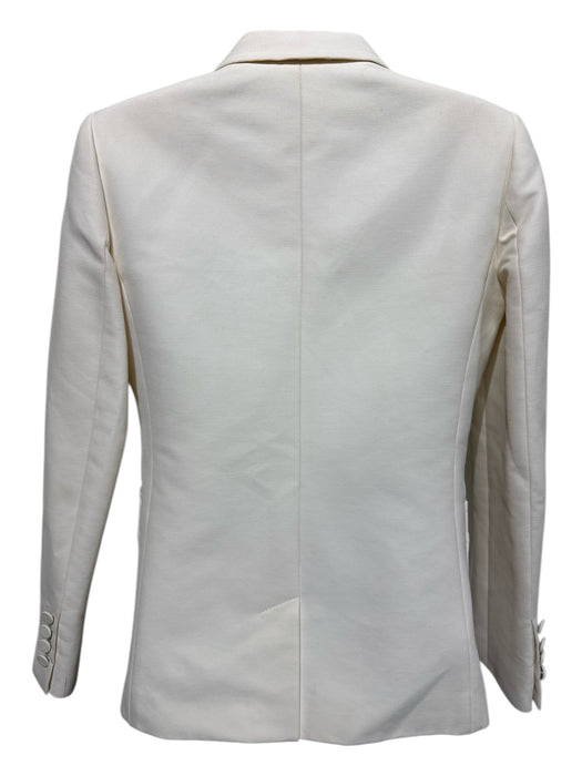 Gucci Size 40 Ivory cotton & polyamide 2 Buttons Shoulder Pads Lapel Jacket Ivory / 40