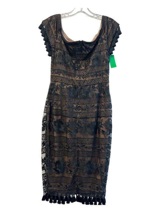 Tadashi Shoji Size 8 Black Polyester & Nylon Lace Overlay Back Zip Dress Black / 8