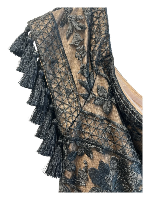 Tadashi Shoji Size 8 Black Polyester & Nylon Lace Overlay Back Zip Dress Black / 8