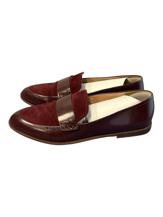 Madewell Shoe Size 7.5 Burgundy Leather Upper Suede Detail Almond Toe Shoes Burgundy / 7.5