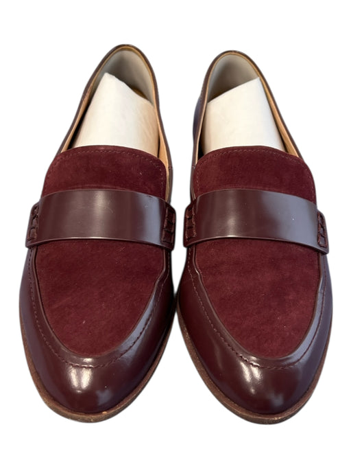 Madewell Shoe Size 7.5 Burgundy Leather Upper Suede Detail Almond Toe Shoes Burgundy / 7.5