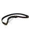 Linea Pelle Black Leather Gold hardware Square Buckle Belts Black / M