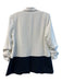 Joie Size 4 White & Blue Polyester Scrunched sleeves Open Front Lapel Jacket White & Blue / 4