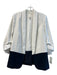 Joie Size 4 White & Blue Polyester Scrunched sleeves Open Front Lapel Jacket White & Blue / 4