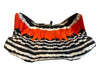 Alexander McQueen Black, White & Orange Print Feather Print double zip Bag Black, White & Orange Print / Small