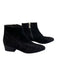 Aquatalia Shoe Size 5.5 Black Suede Side Zip Pointed Square Toe Booties Black / 5.5