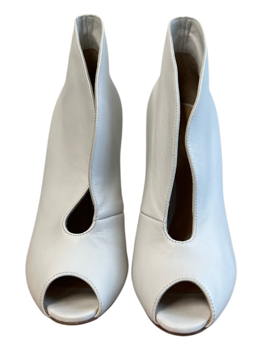 Gianvito Rossi Shoe Size 36 White Nappa Leather Peep Toe Ankle High Booties White / 36