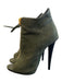 Giuseppe Zanotti Shoe Size 36 Olive Green Nubuck Peep Toe Gold Zipper Booties Olive Green / 36
