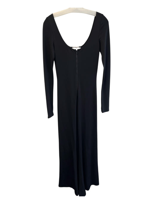 Alice & Olivia Size 2 Black Viscose Blend Back Zip Long Sleeve Cutout Gown Black / 2