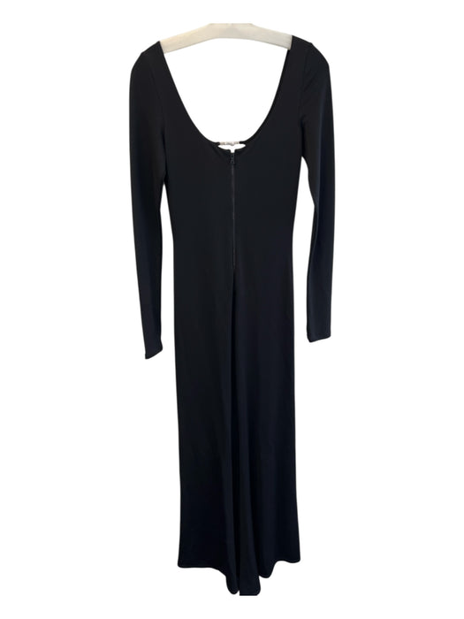 Alice & Olivia Size 2 Black Viscose Blend Back Zip Long Sleeve Cutout Gown Black / 2