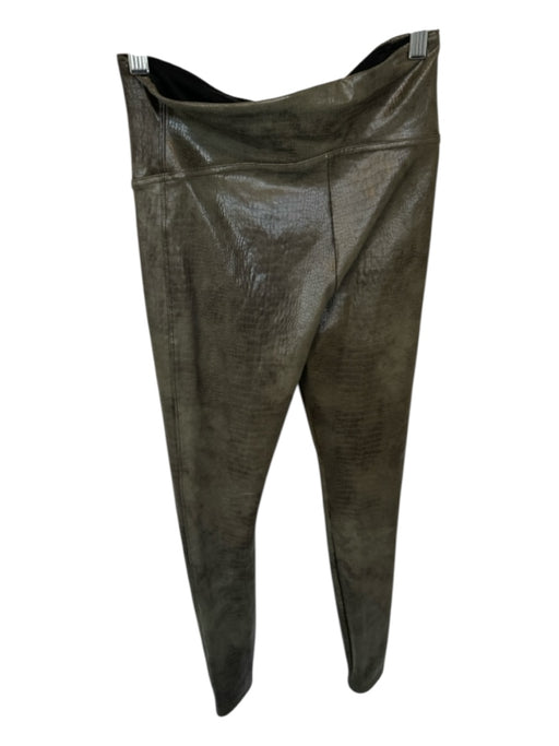 Spanx Size M Green Vegan Leather Croc Embossed Athletic Leggings Green / M