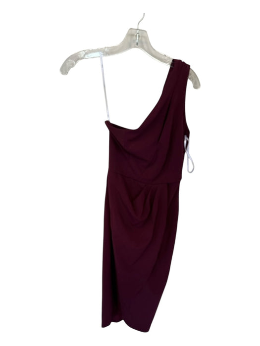 Lulus Size S Maroon One Shoulder Gathered Front Midi Dress Maroon / S