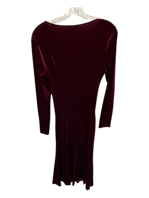 Zaberry Size M Maroon Velvet Long Sleeve Gathered Side Maxi Dress Maroon / M