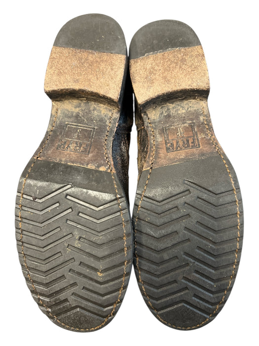 Frye Shoe Size 9.5 Brown Leather Round Toe Calf Length Buckle Detail Boots Brown / 9.5