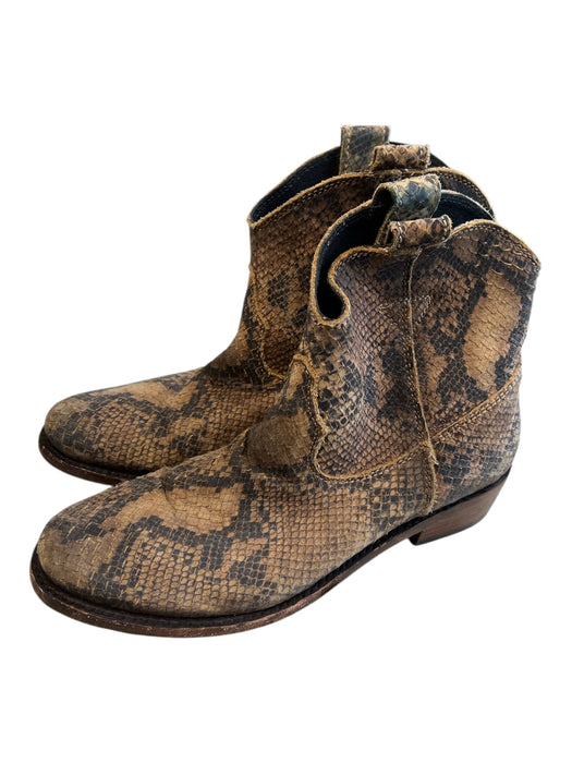 Liberty Black Shoe Size 8.5 Brown & Gray Python Leather Almond Toe Boots Brown & Gray / 8.5