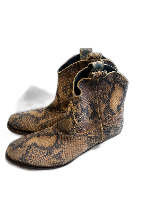Liberty Black Shoe Size 8.5 Brown & Gray Python Leather Almond Toe Boots Brown & Gray / 8.5